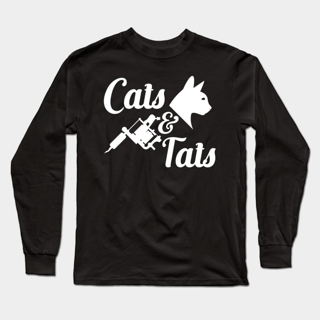 Cat and Tattoo - Cats and tats Long Sleeve T-Shirt by KC Happy Shop